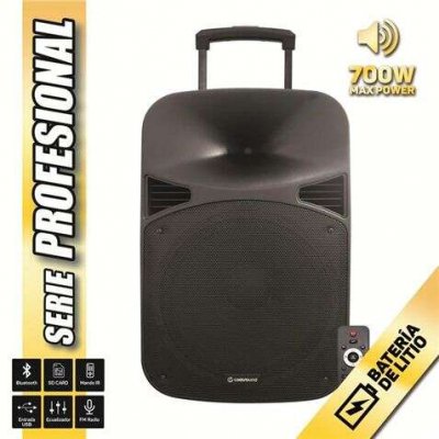 Coolsound Serie Pro Altavoz Autoamplificado Bluetooth 15 700W Max Power con Bateria - USB, Entrada Mic. Jack 6.3mm - Asa y Ruedas de Transporte - Mando a Distancia