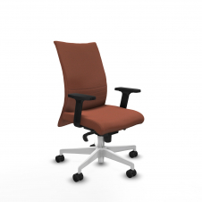 Piqueras y Crespo Albacete confidente sincro bali marr?n brazos 2D base blanca ruedas 65 mm nailon