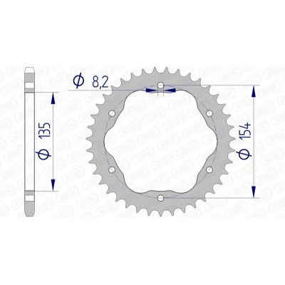 Corona AFAM aluminio 51804 - Paso 520 51804-37