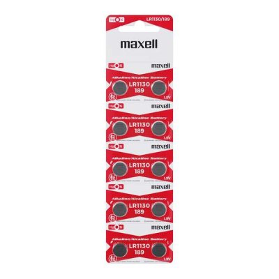 Maxell Pack de 10 Pilas Alcalinas de Boton LR1130 1.5V