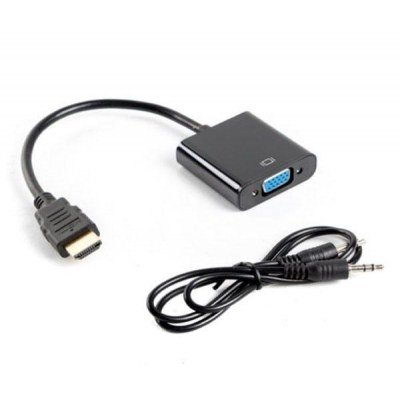 ADAPTADOR HDMI-A MACHO A VGA HEMBRA CON AUDIO LANBERG AD-0017-BK - RESOLUCIÓN HASTA 1920X1200 - CABLE 20CM