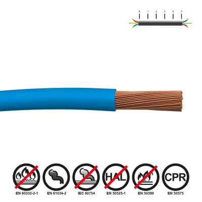 Cablecillo h07z1-k 1,50 mm² azul euro/m