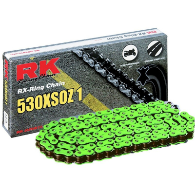 Cadena RK FG530XSOZ1 con 104 eslabones verde MM530XSO-104