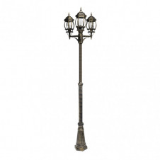 Farola Exterior Aluminio Caelum 3xe27 Neg/oro Ip45 228x55x55 Cm