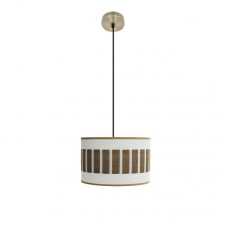 Colgante Ivanna 1xe27 Cuero/blanco-madera Oscura Regx30x30 Cm