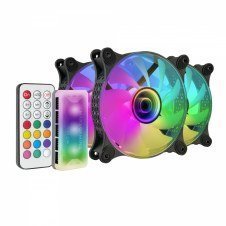 Mars Gaming MF-3DKIT Negro Kit 3 Ventiladores ARGB 360º 12cm Espejo Infinito 3D Sistema Anti-vibraciones Controlador ARGB Mando a Distancia RF Compat
