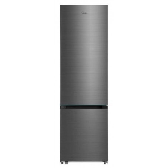 Frigorífico combi Midea MDRB509FGE46, 201 x 59.5 x 57 cm, Total No Frost, clase E, 248 kWh/año, 35 dB, 360 litros, Fresh Zone, inox