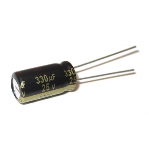 330uF 25Vdc Condensador Electrolitico 105ºC 10x12,5mm Radial