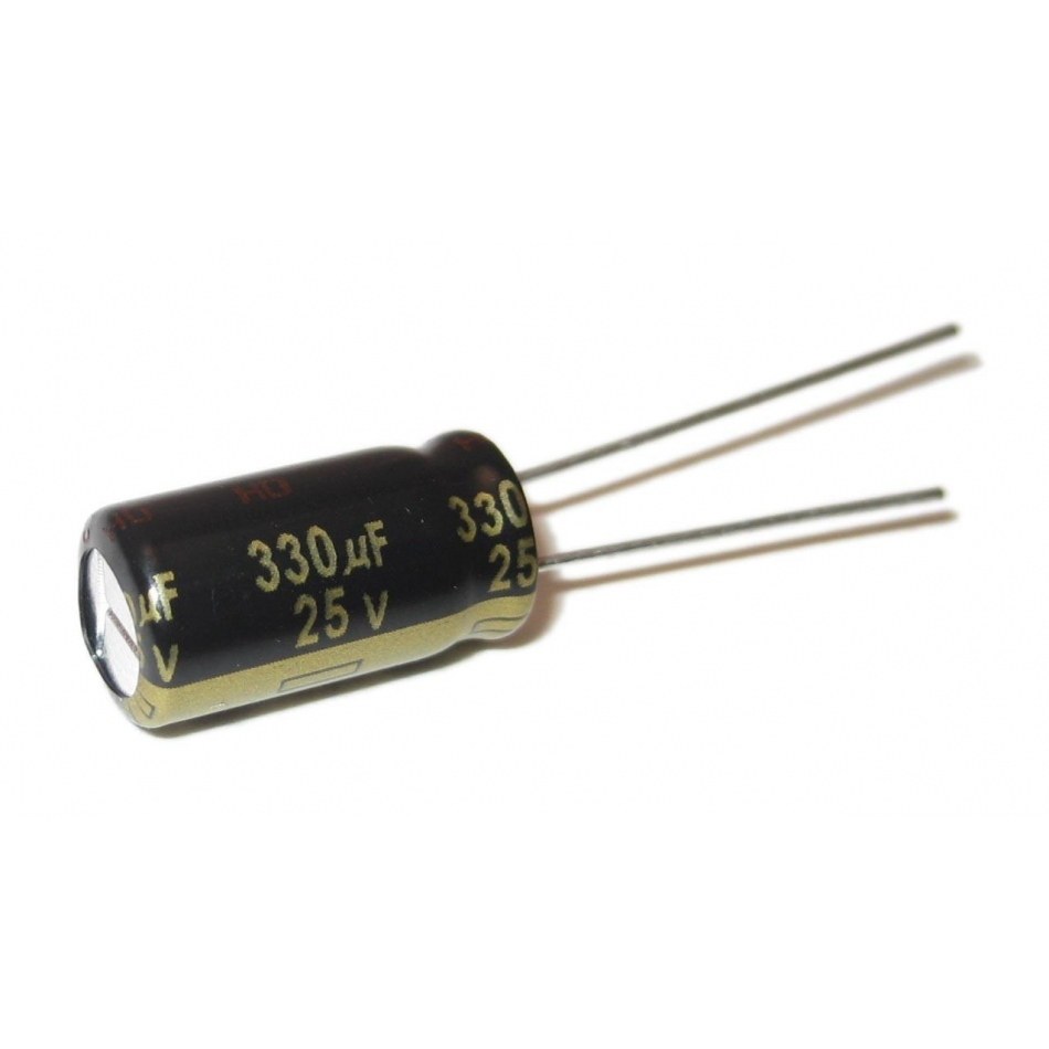 330uF 25Vdc Condensador Electrolitico 105ºC 10x12,5mm Radial