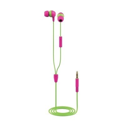 Trust Auriculares Infantiles Buddi - Limitacion de Volumen 85db - Microfono Integrado - Jack 3.5mm - Color Rosa/Verde