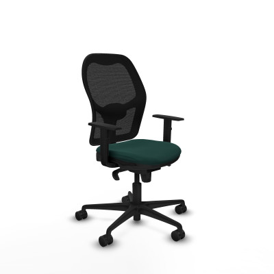 Jorquera sincro malla negra similpiel verde botella brazos 1D base nailon ruedas 65mm nailon