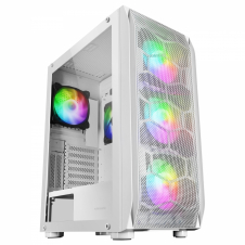 Mars Gaming MC-KX Blanco Torre Gaming Premium E-ATX Sistema CPU FREEZER 5 Ventiladores ARGB Ultra-silenciosos Controladora ARGB y Mando RF Frontal Mes
