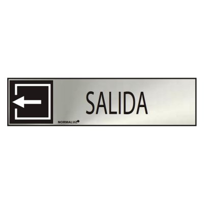 Cartel informativo salida (inox adhesivo 0.8mm) 5x20cm normaluz