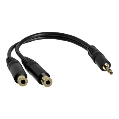 Cable mini jack 3.5mm startech 0.15m - macho - hembra - negro