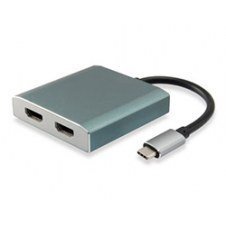 Adaptador Equip Usb-c/m A 2x Hdmi/h Plata