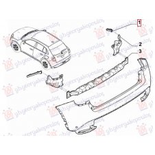 SOPORTE LATERAL DE PLASTICO PARA PARACHOQUE TRASERO(O)