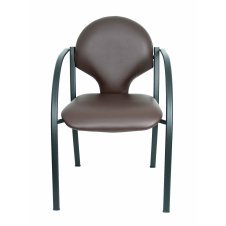 Pack 2 sillas Hellin chasis negro similpiel marrón oscuro