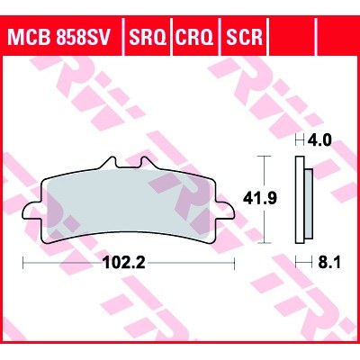 Pastillas de freno delanteras sinterizadas serie SRT TRW MCB858SRT