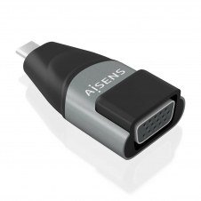 AISENS Adaptador Conversor Aluminio USB-C a VGA, USB-C/M-HDB15/H, Gris