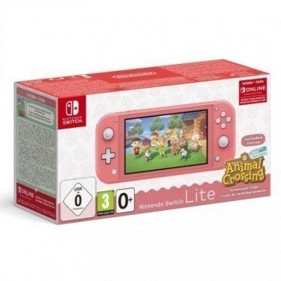Nintendo Switch Lite Coral/ Incluye Código Juego Animal Crossing New Horizons/ 3 Meses Suscripción eShop