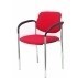 Silla Fija Villalgordo Bali Rojo Chasis Cromo Con Brazos