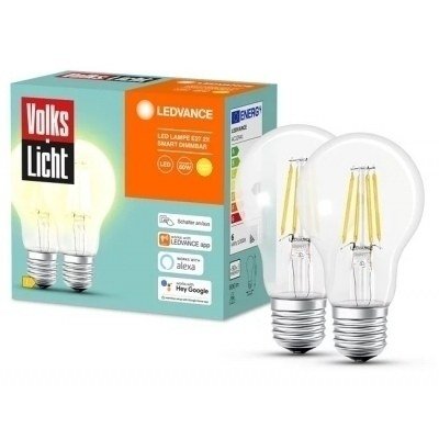 Pack 2 Bombillas LED E27 2700K 6W BT SMART LEDVANCE