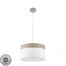 Colgante Cloe 1xe27 Niquel/blanca-madera Gris Regx40x40 cm