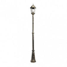 Farola Exterior Aluminio Regulus 1xe27 Negro/oro 230x25x25 Cm Regulable En Altura Ip44