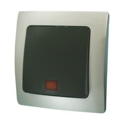 Conmutador Electrico Luminoso Empotrar PLATA/GRIS