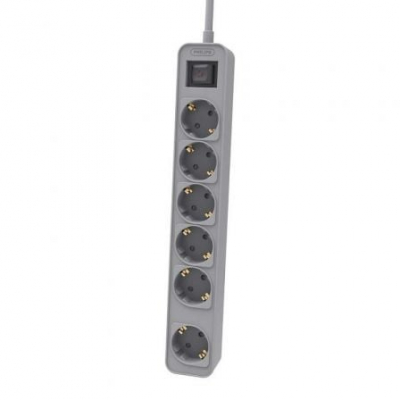 Regleta con Interruptor Philips CHP2164G/10/ 6 Tomas de corriente/ Cable 1.5m/ Gris