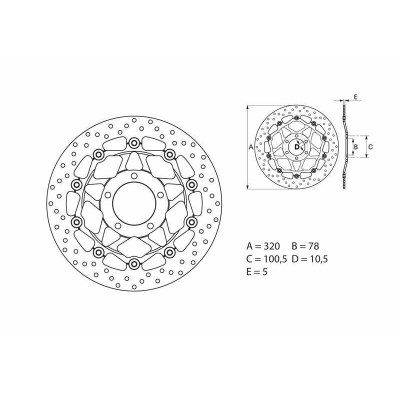 Disco de freno flotante Brembo 78B40881 78B40881