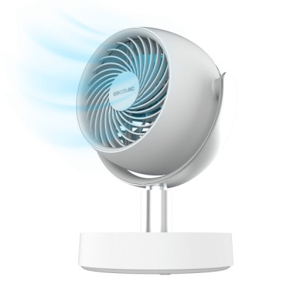 Cecotec EnergySilence 800 Cyclone Desk Portable Ventilador de Sobremesa Inalabrico - 10W - Diametro de 6 - Bateria de 4000mAh - 5 Velocidades - Oscilacion 60º - Inclinacion 90º - Color Blanco