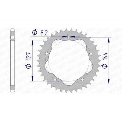 Corona AFAM aluminio 51607 - Paso 520 51607-39