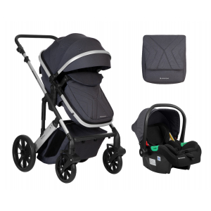 Carrito de bebé Kikkaboo 3 en 1 asiento transf. Darling Gris Oscuro