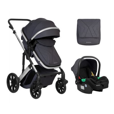 Carrito de bebé Kikkaboo 3 en 1 asiento transf. Darling Gris Oscuro