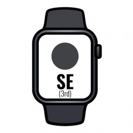Reloj Smartwatch Apple Watch SE, 2 Gen 2023, GPS, 40mm, Caja de Aluminio Medianoche, Correa Deportiva Medianoche M/L