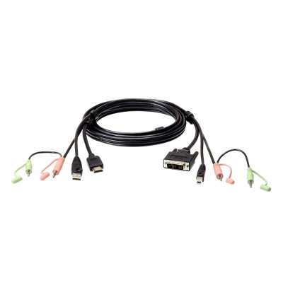 Cable KVM HDMI a DVI-D USB con audio de 1,8 m