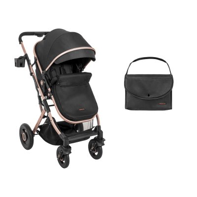 Carrito de bebé Kikkaboo 2 en 1 asiento transf. Scarlett Negro