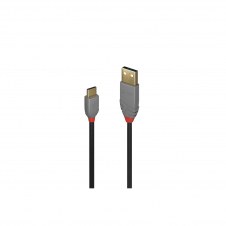 Lindy 36886 cable USB 1 m USB 2.0 USB A USB C Negro, Gris