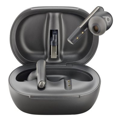 Estuche de carga auriculares poly voyager free 60+ uc inalambrico negro