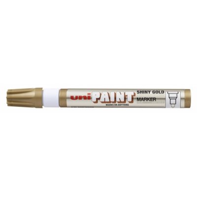 Uni-ball PX-20 Paint Marker - Marcador de Pintura - Punta Acrilica de Bala 2.2-2.8mm - Permanente en Todas las Superficies - Resistente a Luz y Agua - Color Oro