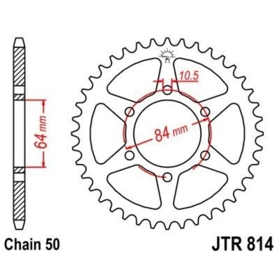 Corona JT 814 de acero con 43 dientes JTR814.43