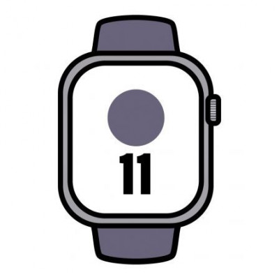 Apple Watch Series 11/ GPS/ Cellular/ 46mm/ Aluminio Plata/ Correa Deportiva Niebla Lila M/L
