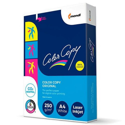COLOR COPY ORIGINAL PAPEL REPROGRÁFICO DIN A4 SATINADO 250GR PAQUETE DE 125H 210X297MM BLANCO