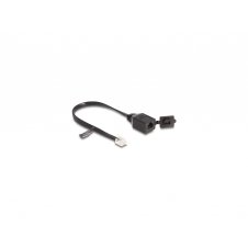 DeLOCK Cable RJ12 macho a RJ12 hembra con tapa protectora 20 cm negro