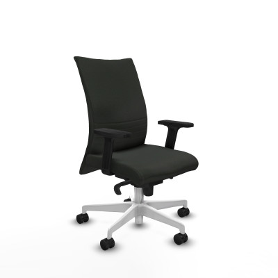 Albacete confidente sincro bali negro brazos 2D base blanca ruedas 65 mm nailon