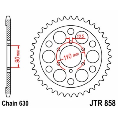 Corona JT 858 de acero con 35 dientes JTR858.35