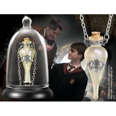 Réplica the noble collection harry potter collar en cristal con cadena poción suerte líquida