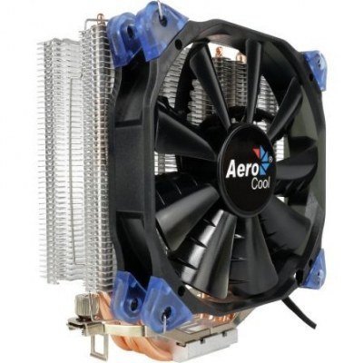 DISIPADOR AEROCOOL VERKHO4 - ALUMINIO - VENTILADOR 12 CM - SOCKETS COMPATIBLES SEGÚN ESPECIFICACIONES