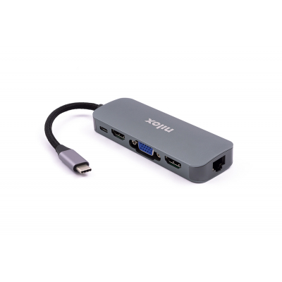 Docking Station Type-C: 3xUSB 3.0, 2xHDMI, VGA, USB-C, RJ45